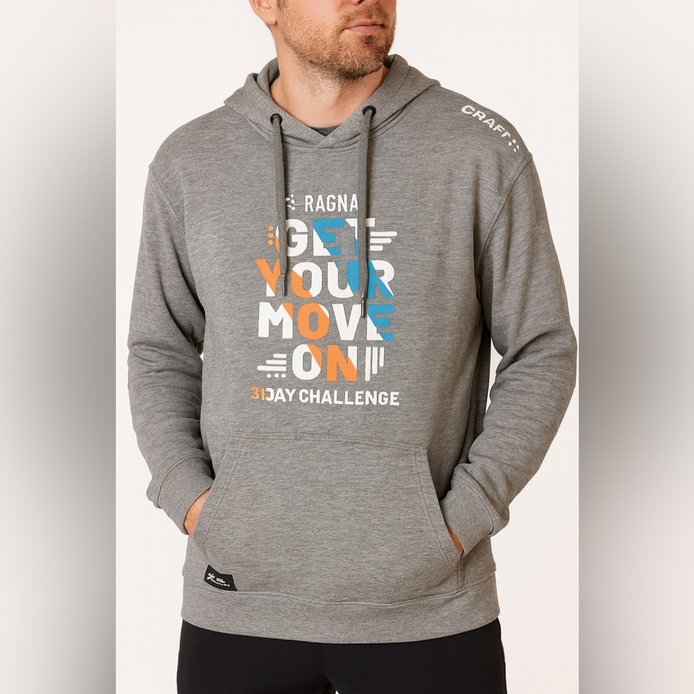 Craft Ragnar “Get Your Move On” 31 Day‎ Challenge Hoodie Gray Men’s Large